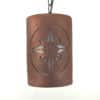 12" Pendant light-Compass Star-Rusted Copper-Black cord and chain