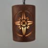 12" Pendant light-Compass Star-Rusted Copper-Black cord and chain - Image 2