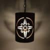 12" Pendant light-Compass Star-Rusted Copper-Black cord and chain - Image 3