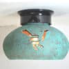 9" ceiling globe-Roadrunner-Raw Turquoise-Black collar