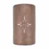 14" Wall Sconce-Custom Star-Half Round-Open Top-Antique-Copper-Interior-Exterior