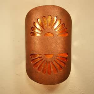 Shield Handcut-Double Fan-Half Round-Brown Mica-Amber Mica-Indoor-Outdoor