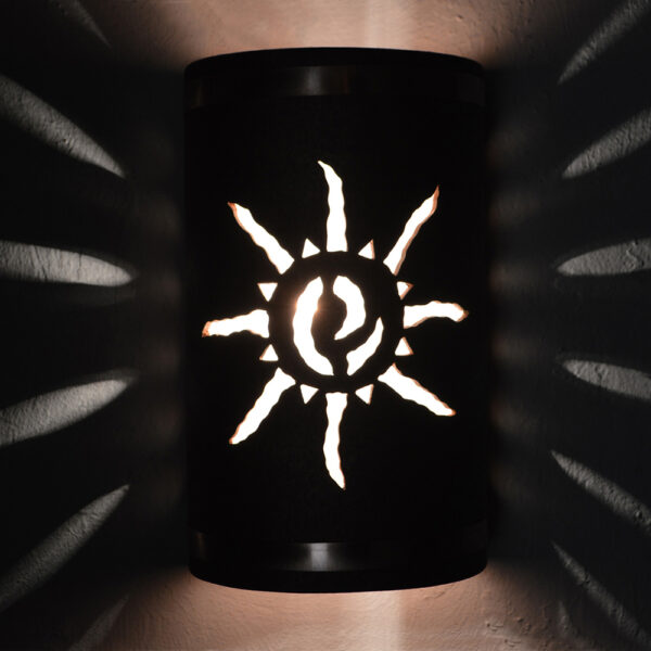 “Quick Ship” – Various Sizes - Wall Sconce - Ancient Sun, Copper Bands, Antique Copper Color - Image 3