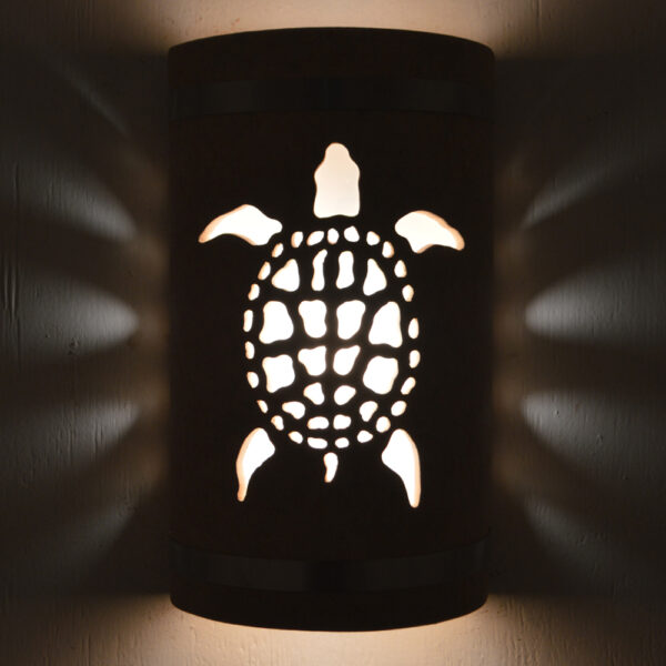 “Quick Ship” – Various Sizes - Sea Turtle Design with Top and Bottom Stainless Steel Bands in Sandstone - Image 3