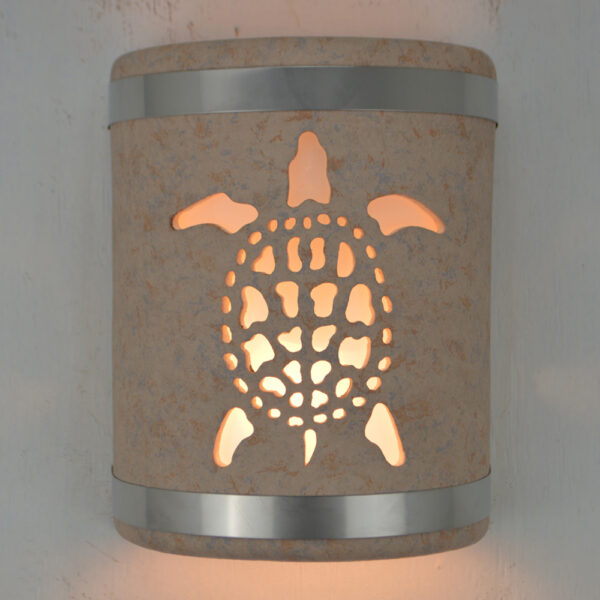 “Quick Ship” – Various Sizes - Sea Turtle Design with Top and Bottom Stainless Steel Bands in Sandstone - Image 5