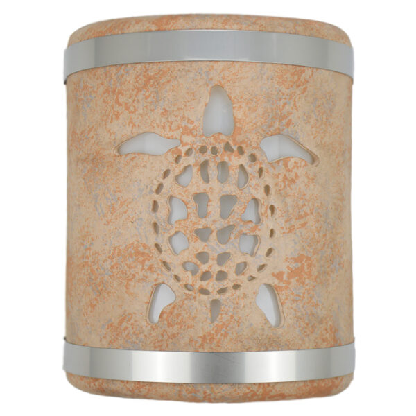 “Quick Ship” – Various Sizes - Sea Turtle Design with Top and Bottom Stainless Steel Bands in Sandstone - Image 4